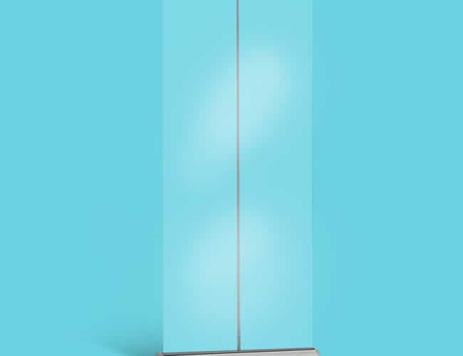 Transparante roll-up banner