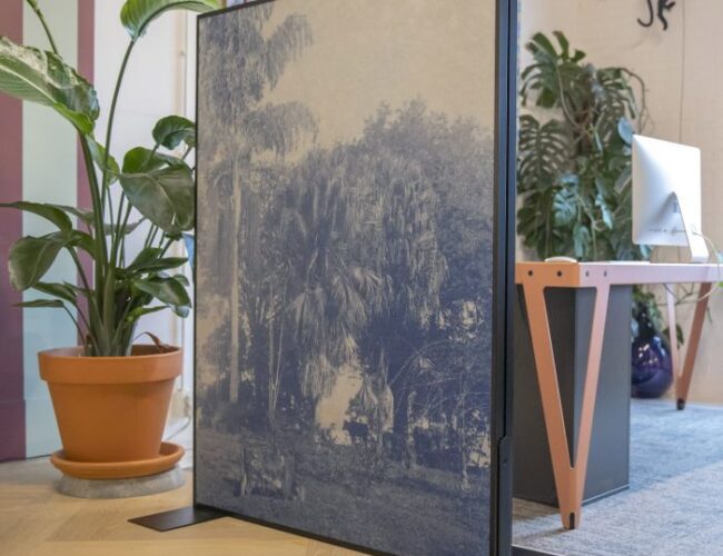 Akoestische scheidingswanden met print